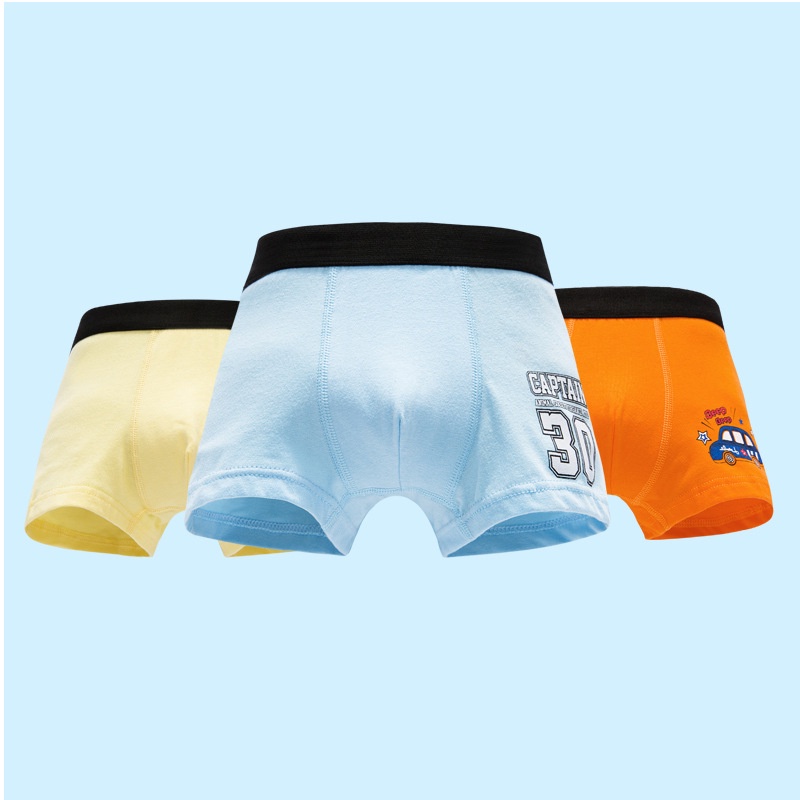 3PCS Anak Laki-laki Celana Dalam Katun Baru Nyaman CD Fashion Boxer