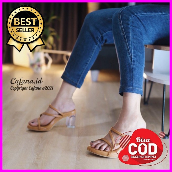 Sendal Hak Kaca Zara Terbaru || Sedal Hak Tahu Kaca Terlaris || A HU261 Sandal Heels Kaca Wanita M