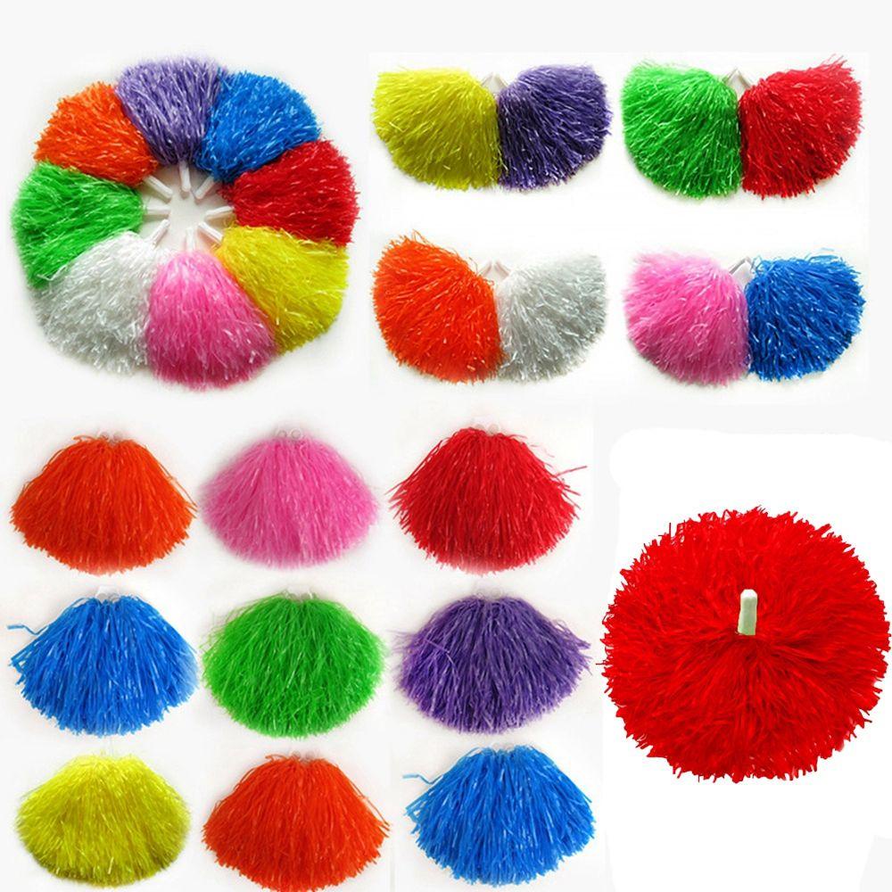 Nanas 1pasang Cheerleader Pompom Konser Fancy Double hole handle Penghias Pesta Tari