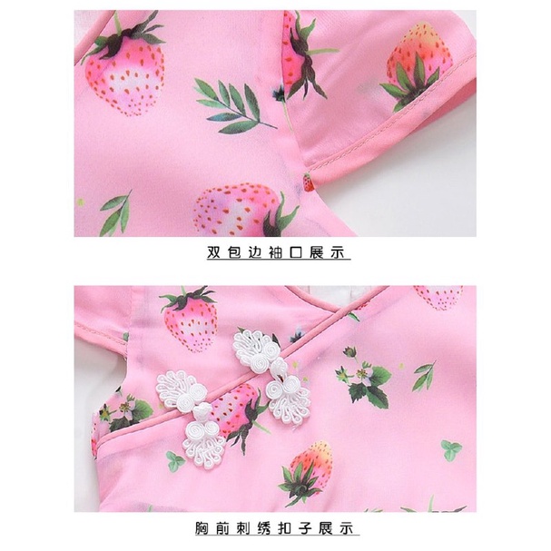 Promo !! Dress anak perempuan import/ dress cute/ Dress strawberry tiffany girl  uk 1-2th