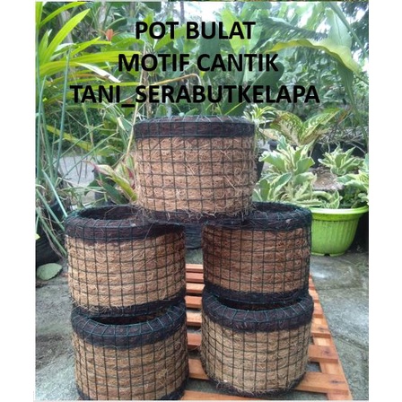 POT BUNGA ANGGREK / POT SERABUT KELAPA ANGGREK / POT BULAT SERABUT KELAPA
