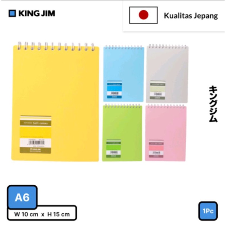 

Note Book King Jim Soft Colors 9131SCGA A6 / Ring Book A6 King Jim original kualitas jepang