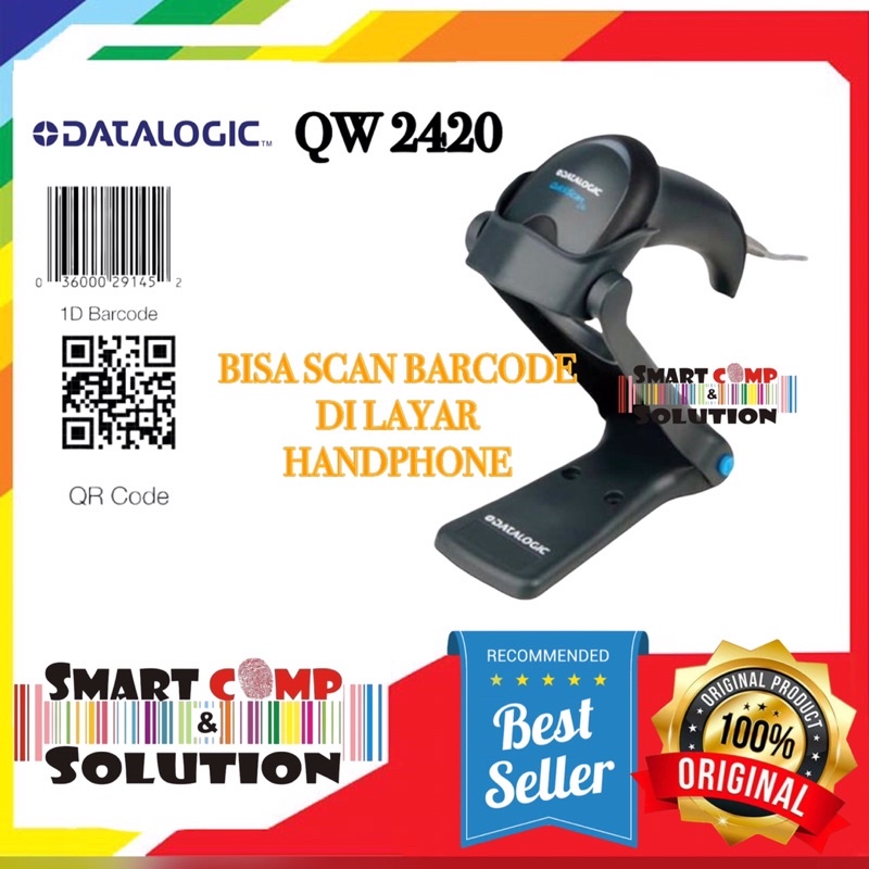 Barcode Scanner Datalogic QW2420 / QW2520 / HD3130 BISA Scan Barcode di Layar Handphone dan Faktur
