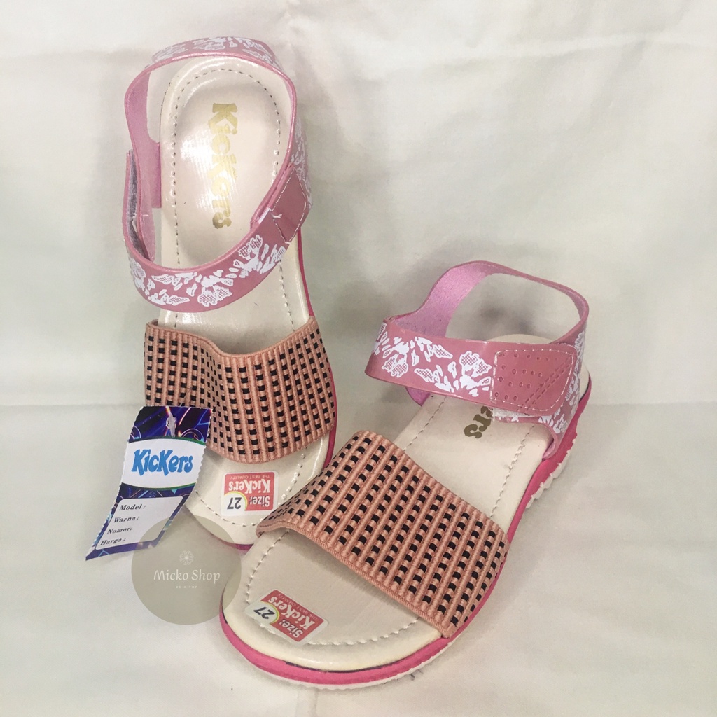 Kickers Sandal Slop Anak Perempuan Hak 5cm FZ Rajut 01