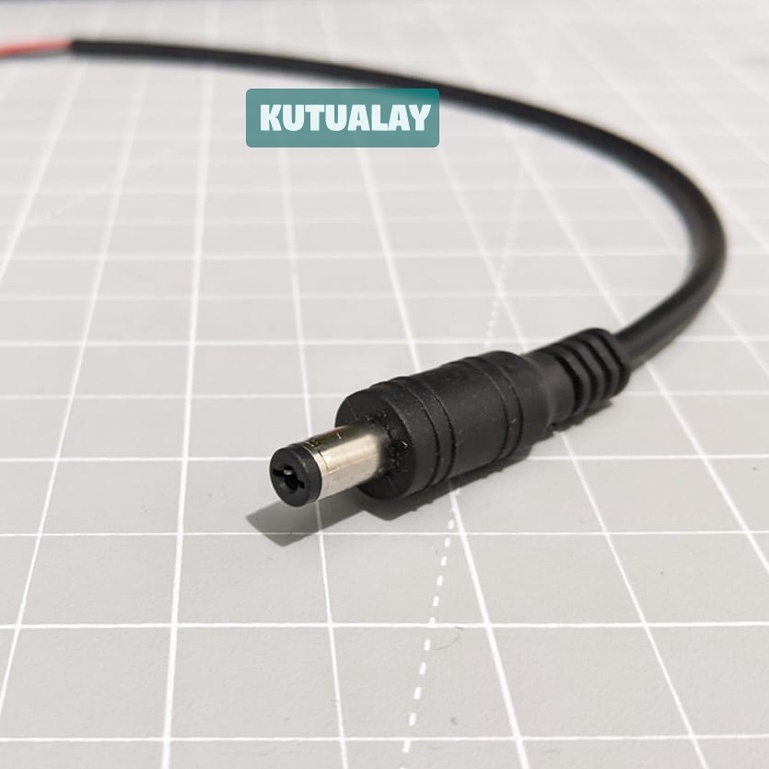 Kabel Jack DC Male Buntung 25cm Hitam Kualitas Bagus 5.5x2.1mm