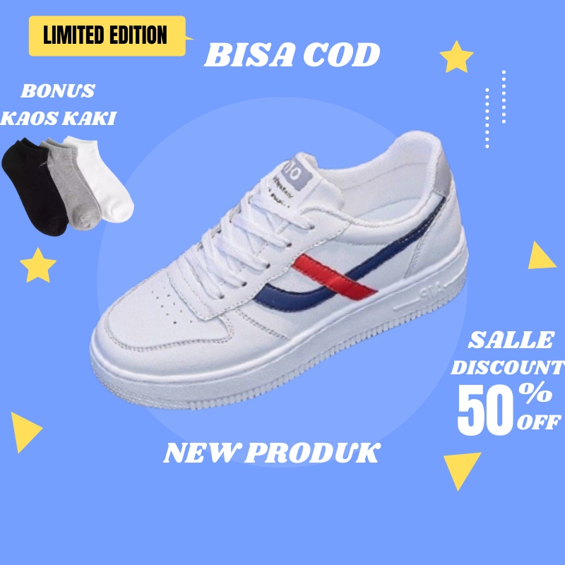 Sepatu Sneakers Wanita Cewek Remaja Korea Imprt Amour Sepatu Wanita Putih Jalan Casual Terbaru Kekin