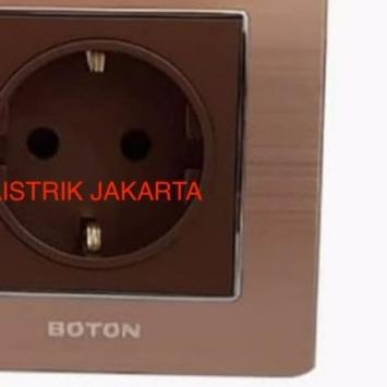 ✺ BOTON STOP KONTAK K2-009 16 EURO SOCKET K2 COKLAT DARK CHAMPAGNE SNI ➭