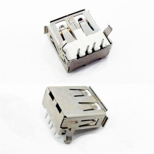 Socket - Konektor - Conector USB 2.0 Type A Female PCB Mounting kaki tekuk