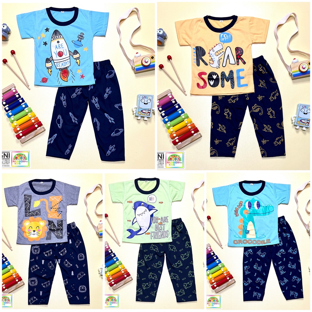 RAINBOW SETELAN / SET BAJU ANAK COWOK / UNISEX CELANA PANJANG CP 1-8 TAHUN PART 3