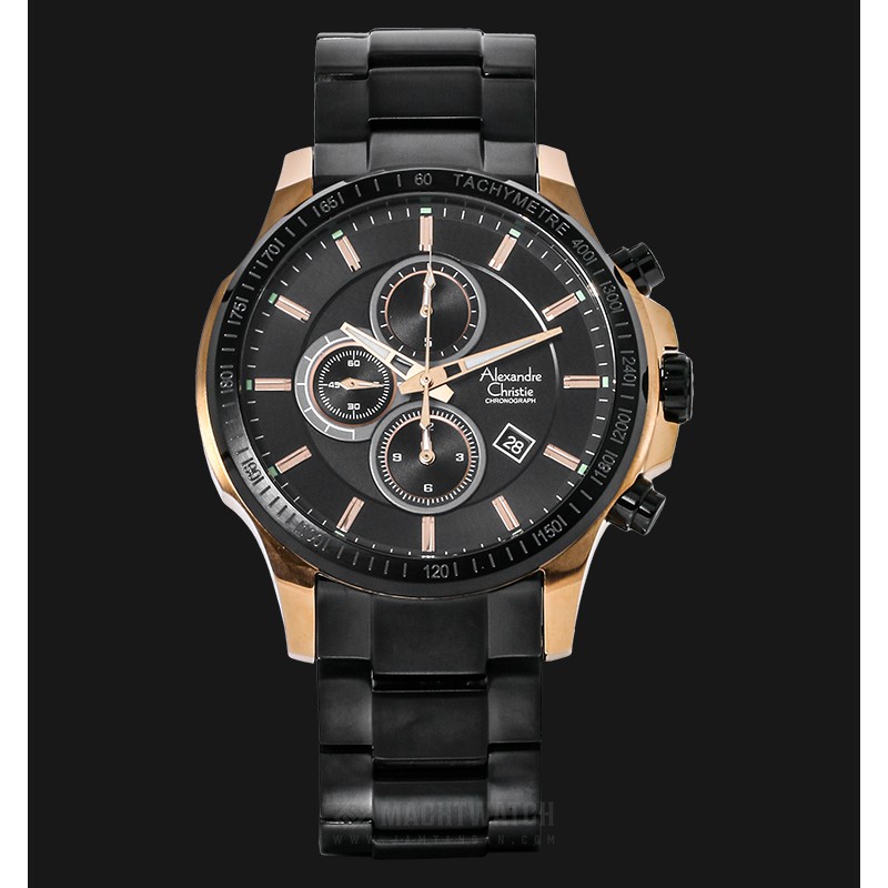 Alexandre Christie AC 6352 MC BBRBA Man Chronograph Black Dial Stainless Steel