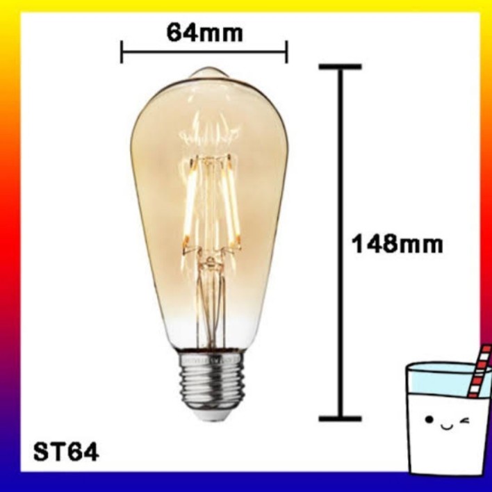 Lampu Led filament Edison 4W E27 WL-64 Bulb ST-64 Classic WING LOCK