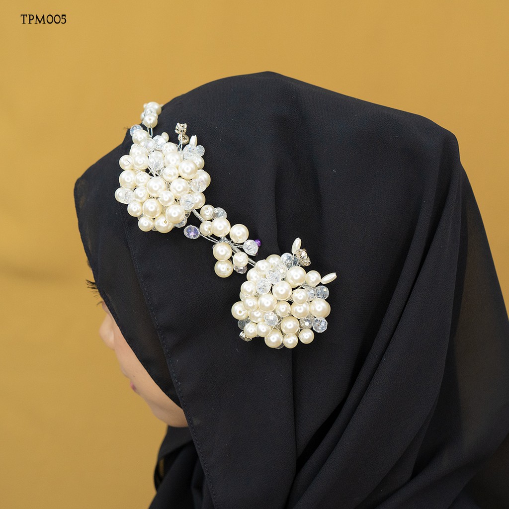 [STOK TERBATAS] HEADPIECE TIARA WEDDING PERNIKAHAN HIJAB MUTIARA TPM005