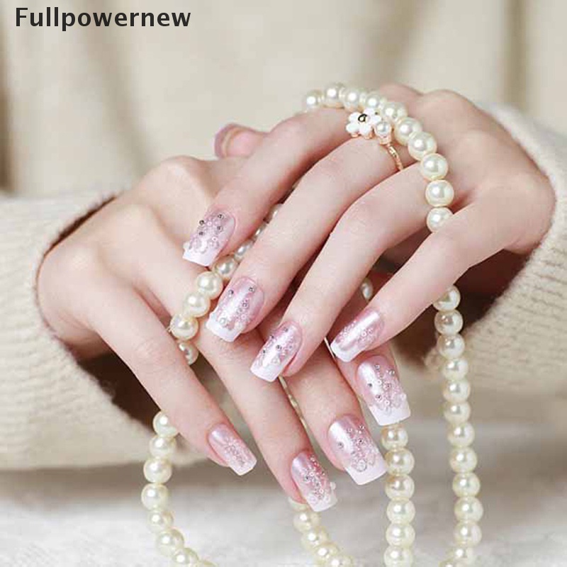 [FULL] 24*Snowflake short fake art skills acrylic nail fake artificial nails detachable