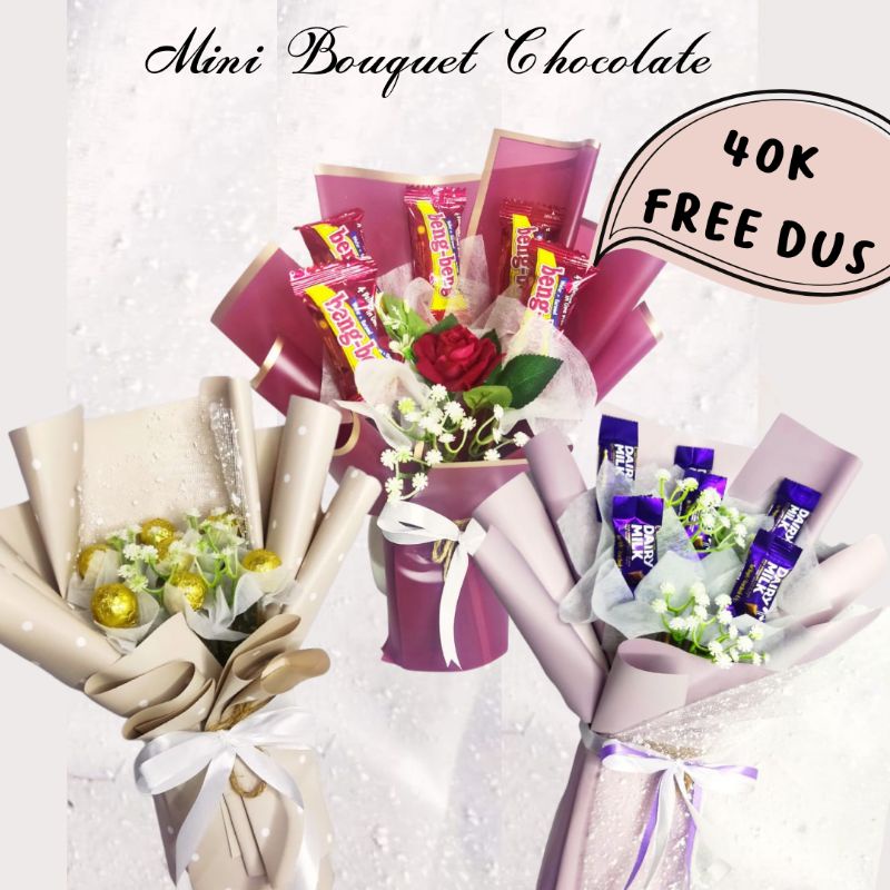 Buket coklat mini 1 Hari Jadi / Mini Bouquet Choco/ buket bunga / buket snack