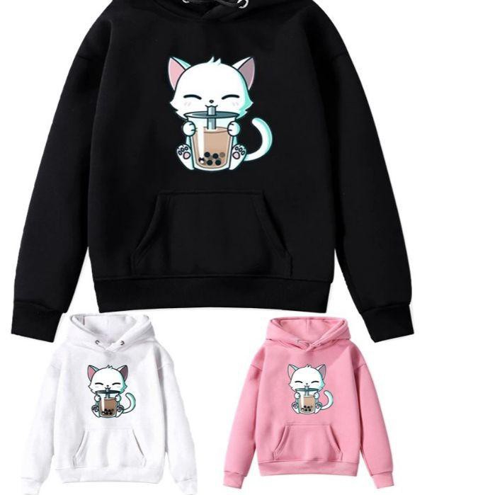 IPO 934 sweater anak perempuan/baju anak /hoodie anak kitten boba/ootd - Laku Keras
