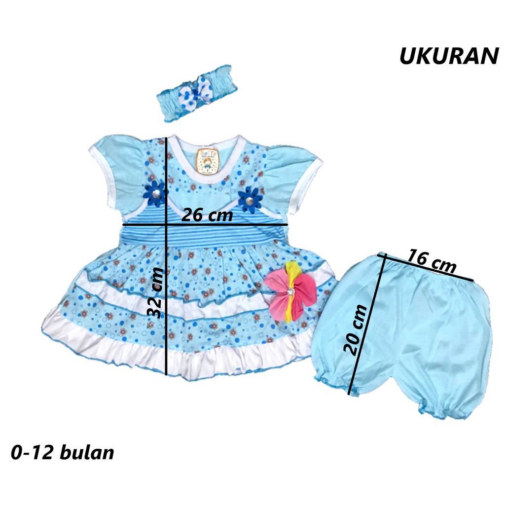 BAYIe - Setelan Baju bayi Perempuan motif BUNGA BESAR usia 0-12 bulan SAFFA/ Pakaian anak Cewek