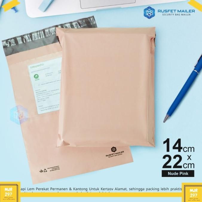 

AMPLOP PLASTIK POLYMAILER - RUSFET ( NUDE PINK ) 14CM x 22CM