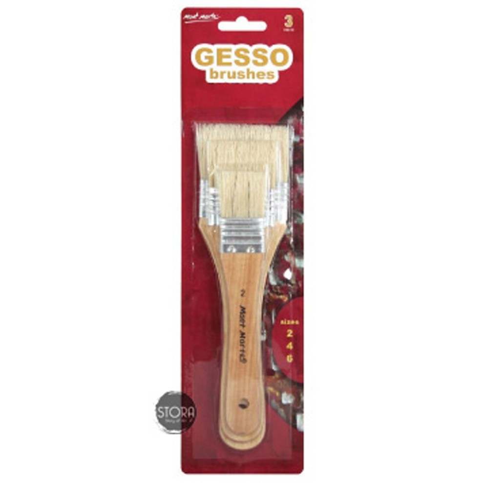 

Mont Marte Gesso Brushes Set 3 - Kuas Gesso Set 3 - Kuas Lukis