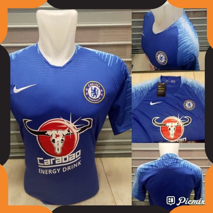 {COD}447  JERSEY  BOLA  ZIPPER CHELSEA TRAINING PREMATCH BLUE 2018/2019 COLLAR SPORTY GRADE