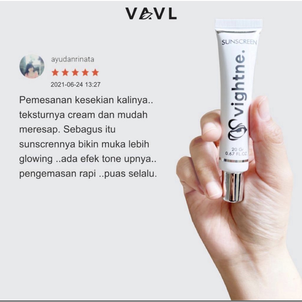 VAVL Beaute Sunscreen Vightne Glowing 20ml by vivalentine