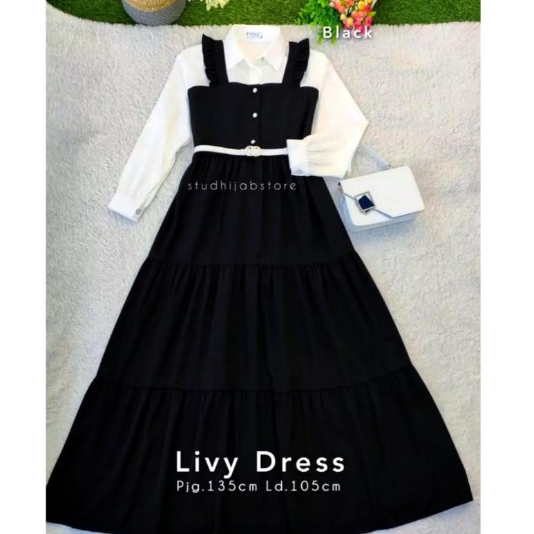Bisa COD Livi Dress / Fashion remaja muslim / Korean style gamis muslim ,