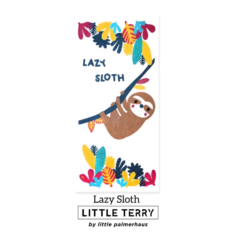 Little Palmerhaus LITTLE TERRY Baby TOWEL / Handuk Anak / Handuk Gambar Bayi-Lazy Sloth
