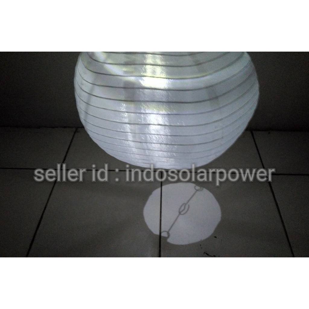 Lampion gantung LED smd diameter 30 cm solar power tenaga surya lampu taman halaman kebun pohon