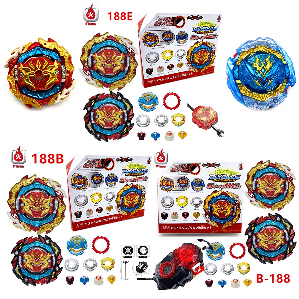 DB B188 Beyblade Astral Spriggan Cyclone Belial Shu Kurenai Spark Launcher