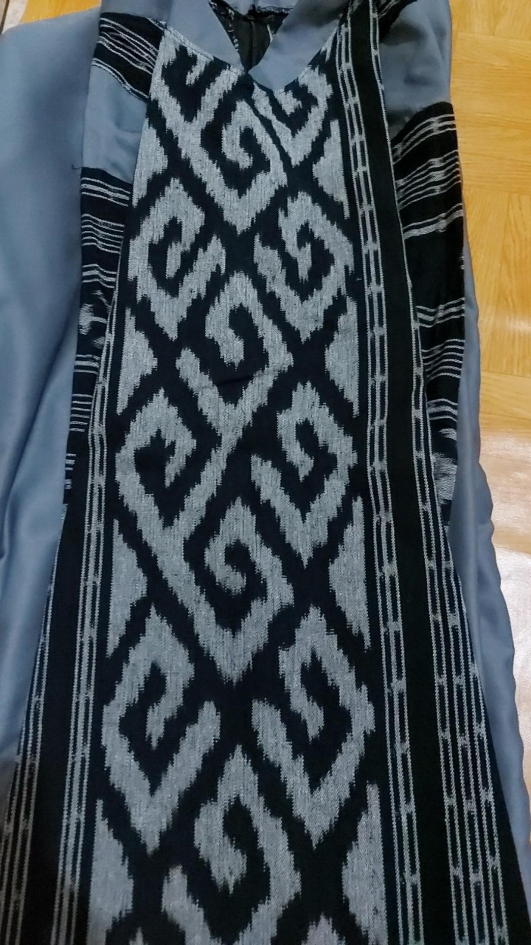 Realpict Gamis Batik Tenun Troso Kombi Polos Abaya