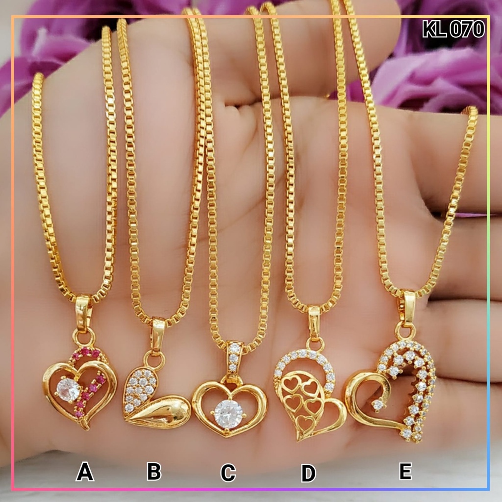 Kalung xuping kalung dewasa love cantik perhiasan lapis emas gold KL 070