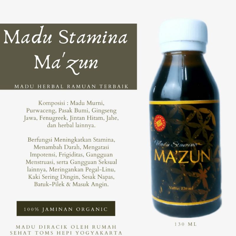 MADU MAZUN Madu Herbal Stamina, Madu Promil, Madu Tonik Energi, Madu Herbal Imun Tubuh