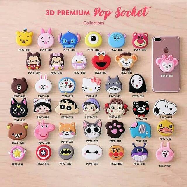 

POPSOCKET 3D PREMIUM KARAKTER KARTUN (LEM 3M)