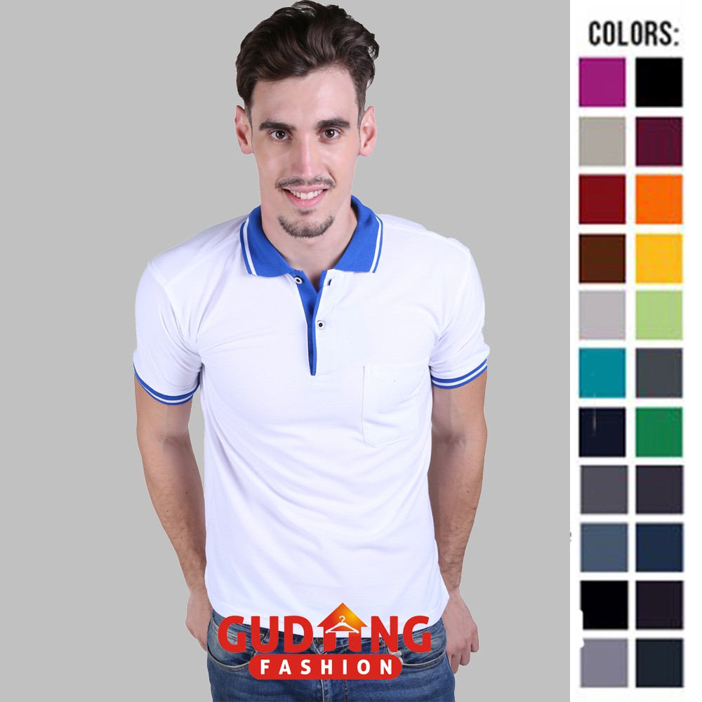 Kaos Pria Lengan Pendek Polos Kerah Polo - Banyak Pilihan Warna PLS (COMB)