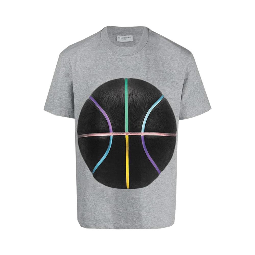 Ih Nom Uh Nit Basket Ball Graphic-Print T-Shirt - Grey 100% Authentic