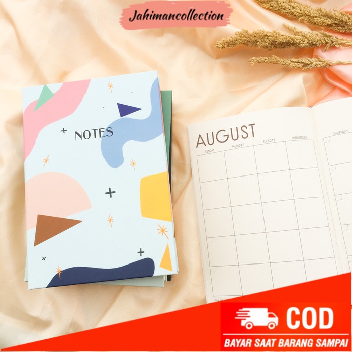 

✨ BISA COD ✨ Notebook Agenda, Polos dan dotted Notes pattern biru - A5 Hard Agenda