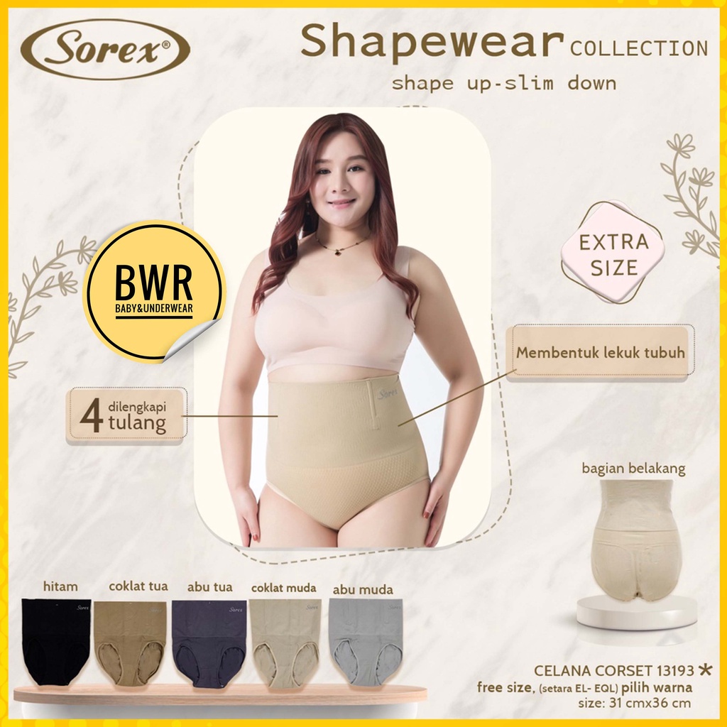 CELANA KORSET SOREX 13187 13189 13192 13193 / Stagen Celana Pelangsing Perut Shapewear Slimming Corset - Bwr