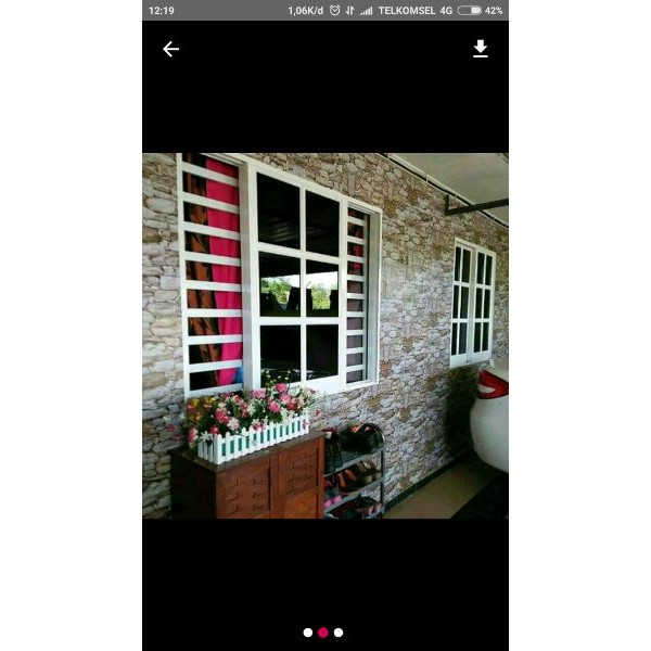 wallpaper batu alam efek 3D 10meter wallpaper batu