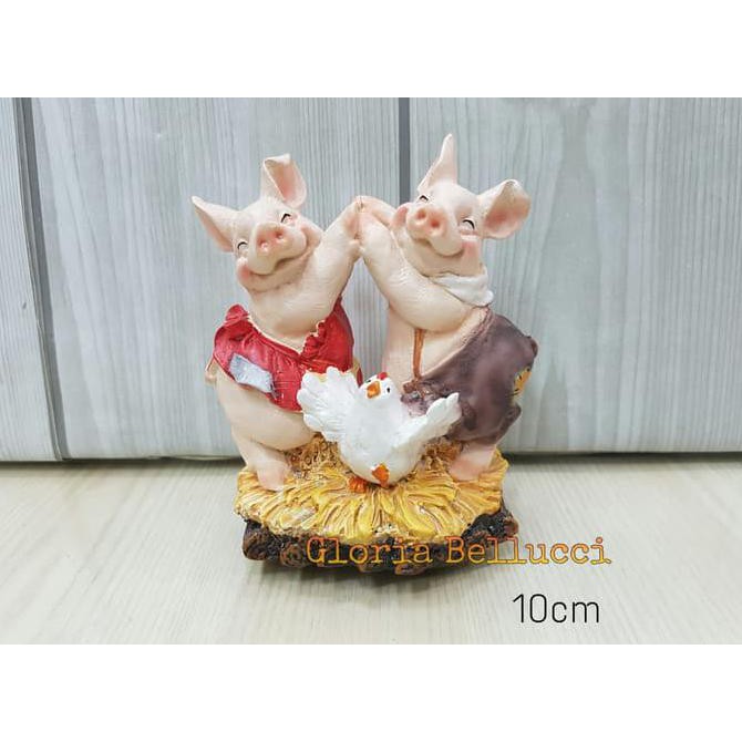 

14.84Ftgrdujh- Patung Pajangan Babi Ayam Ternak / Piggy Pig -Toko-Boneka.