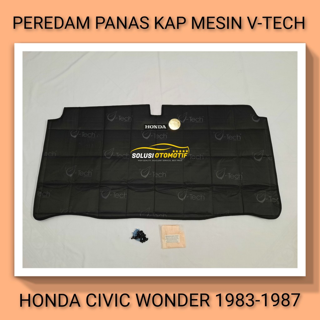 HONDA CIVIC WONDER 1983-1987 Peredam Pelindung Panas Kap Mesin Aksesoris Variasi Mobil VTECH Ori + Klip