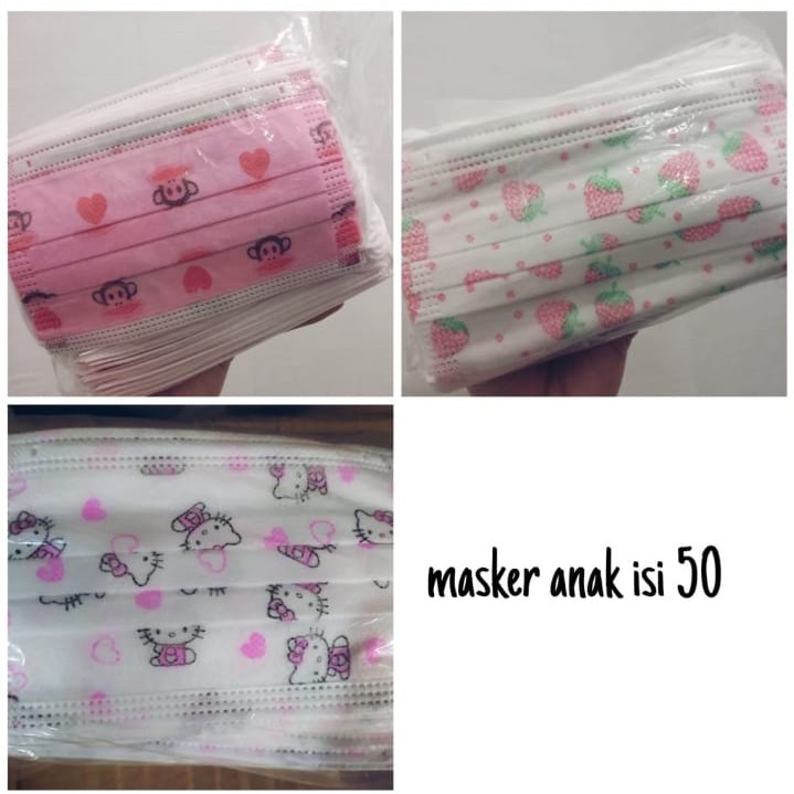 MASKER ANAK EARLOOP 3 PLY ISI 50 PCS