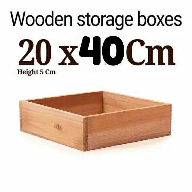 Storage Wooden box 20x40x5 Cm Kotak kayu tempat penyimpanan seserahan