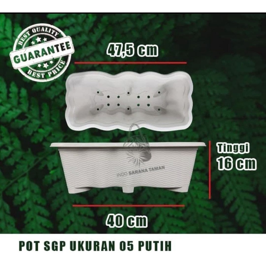 POT PANJANG SGP 05 PUTIH | Pot Tanaman | Pot Bunga | Pot Kotak | Pot Persegi Panjang | GROSIR POT | 