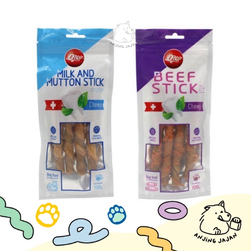 Snack/Cemilan Anjing/ Dog Treats Orgo Beef Stick / Milk &amp; Mutton Long Lasting Chew Stick