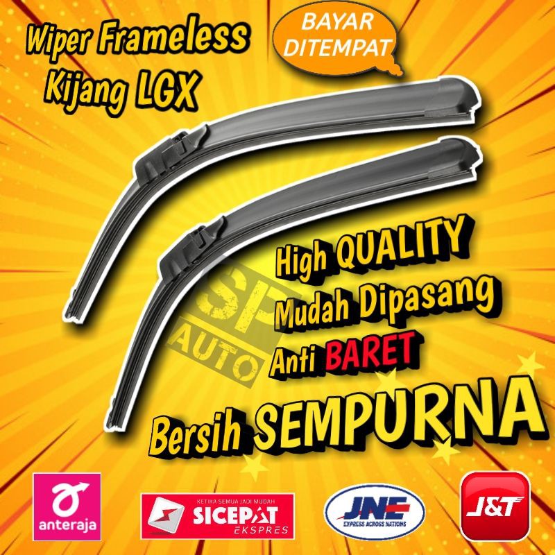 Wiper Kaca Mobil Frameless 2 PCS - Toyota Kijang LGX 2000 - 2004 Wifer Banana SH182