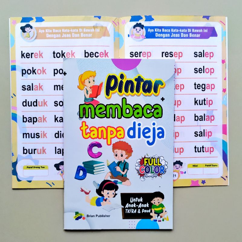 BUKU BELAJAR MEMBACA - PINTAR MEMBACA TANPA DIEJA UNTUK ANAK PAUD TK SD - BRIAN PUBLISHER