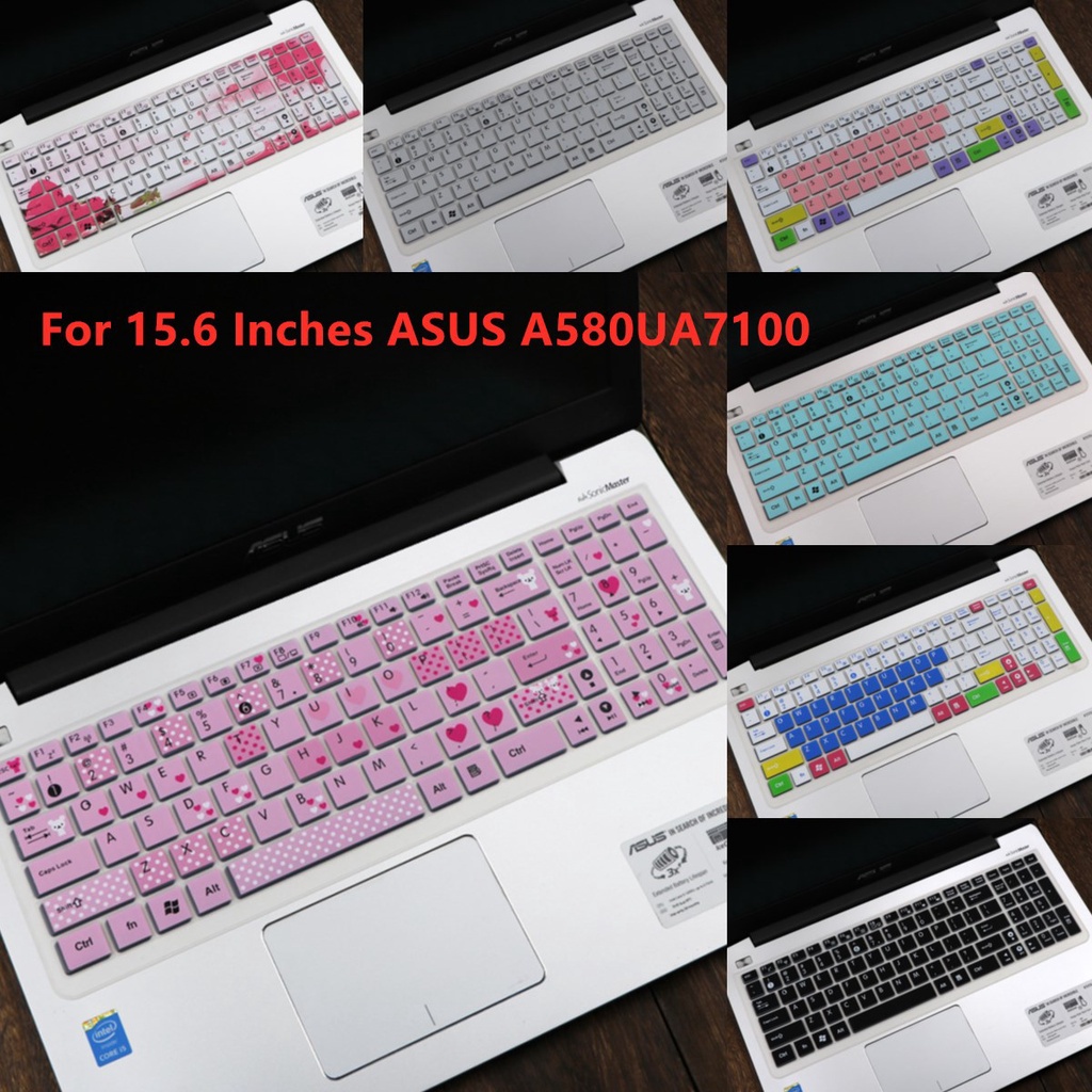 For 15.6 Inches ASUS A580UA7100  Soft Ultra-thin Silicone Laptop Keyboard Cover Protector