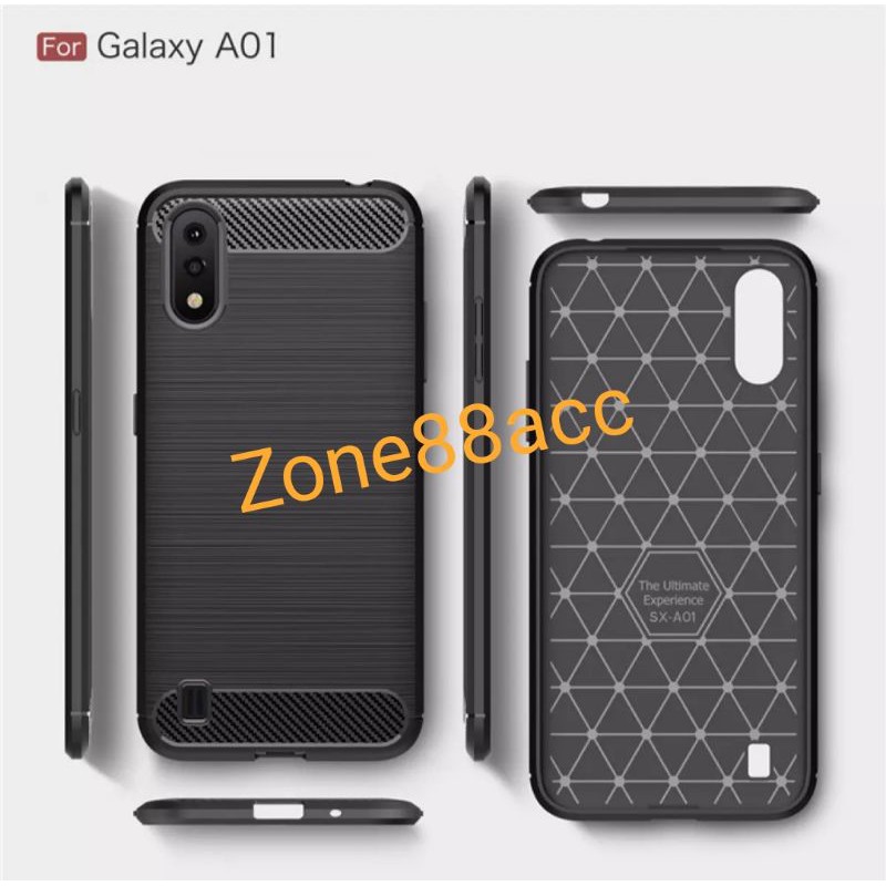 Silicon Case SAMSUNG A01 Softcase iPAKY Carbon Casing Cover TPU