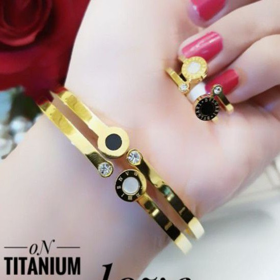 Titanium gelang dan cincin 2406l