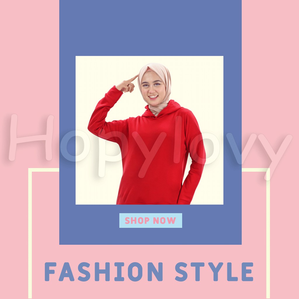 HOPYLOVY - Sweater Wanita Hoodie Polos Basic Hariet PREMIUM