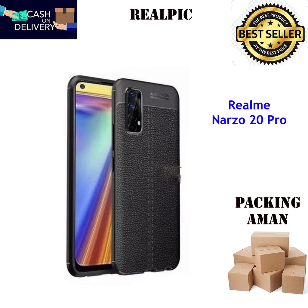 Case Auto Focus Realme Narzo 20 Pro Leather Experience SoftCase Slim Ultimate / Casing Kulit